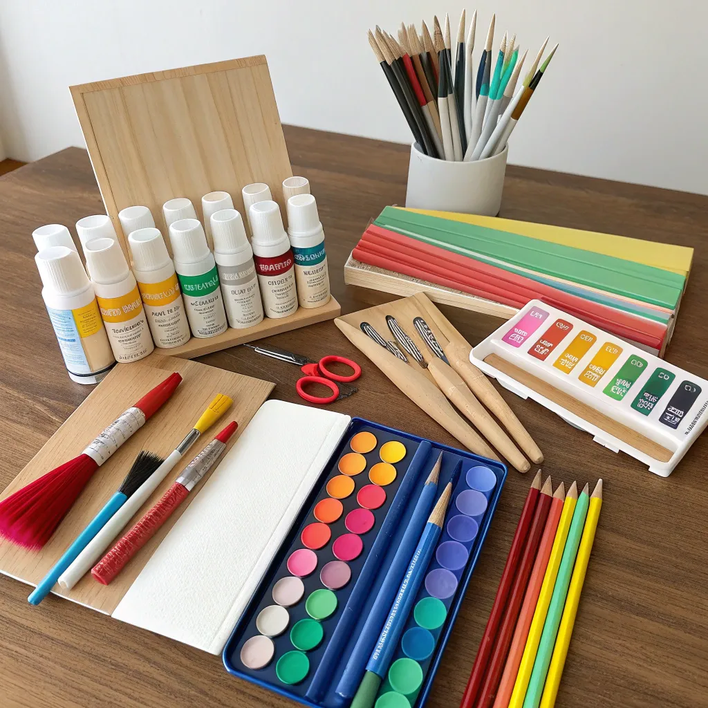 A collection of art and crafting essentials